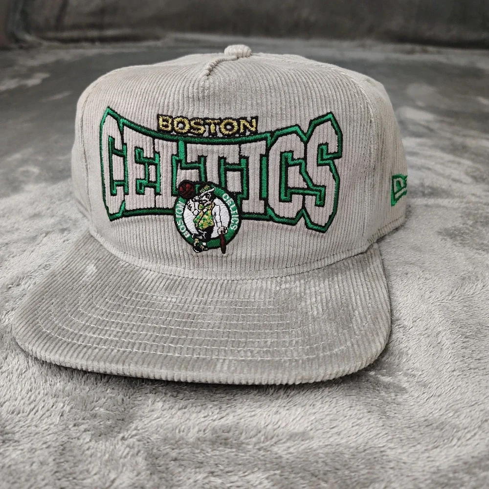 New Era Boston Celtics Corduroy‎ The Golfer Snapback Hat Cap Adjustable Gray